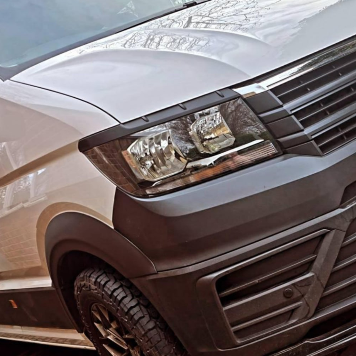 For New VW Crafter Headlight Eyebrow Trim – Matte Black - Van Styling Accessory by Van-X