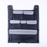 VW T6 / T6.1 Transporter Campervan Leatherette Double Back Seat Organiser (Black with Grey Lids)