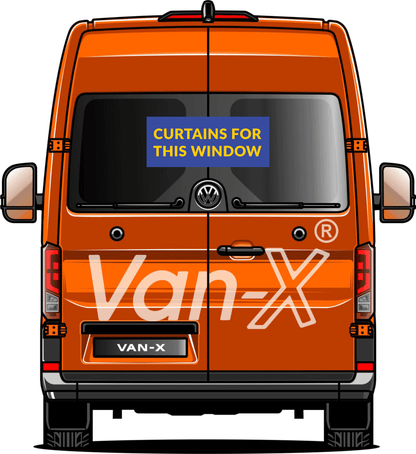 VW Crafter Premium Window Curtains Van-X - Black/Grey