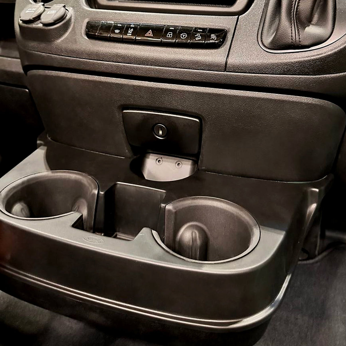 Black Cupholder Console for Vauxhall Movano - Stylish and Practical Upgrade