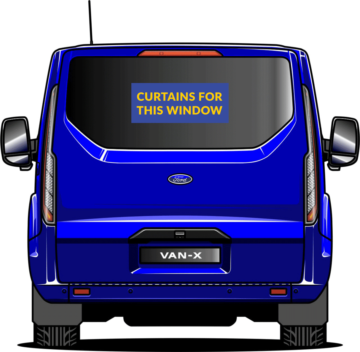 For Ford Transit MK7 Premium Window Curtains - Black/Grey - CREATE YOUR OWN BUNDLE! Van-X