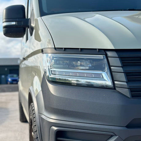 For MAN TGE Headlight Eyebrow Trim – Gloss Black - Van Styling Accessory by Van-X