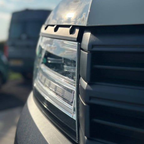 For New VW Crafter Headlight Eyebrow Trim – Matte Black - Van Styling Accessory by Van-X