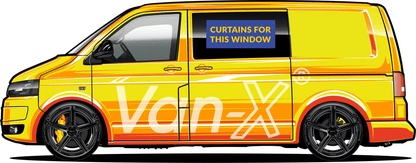 Mercedes Vito MK2 Plastic Interior Premium Window Curtains - Black/Black Van-X