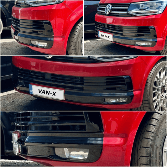 For VW T6 Highline Bumper only, California Beach and Ocean models, Caravelle, VanX Bumper Grille XL - Gloss Black Finish
