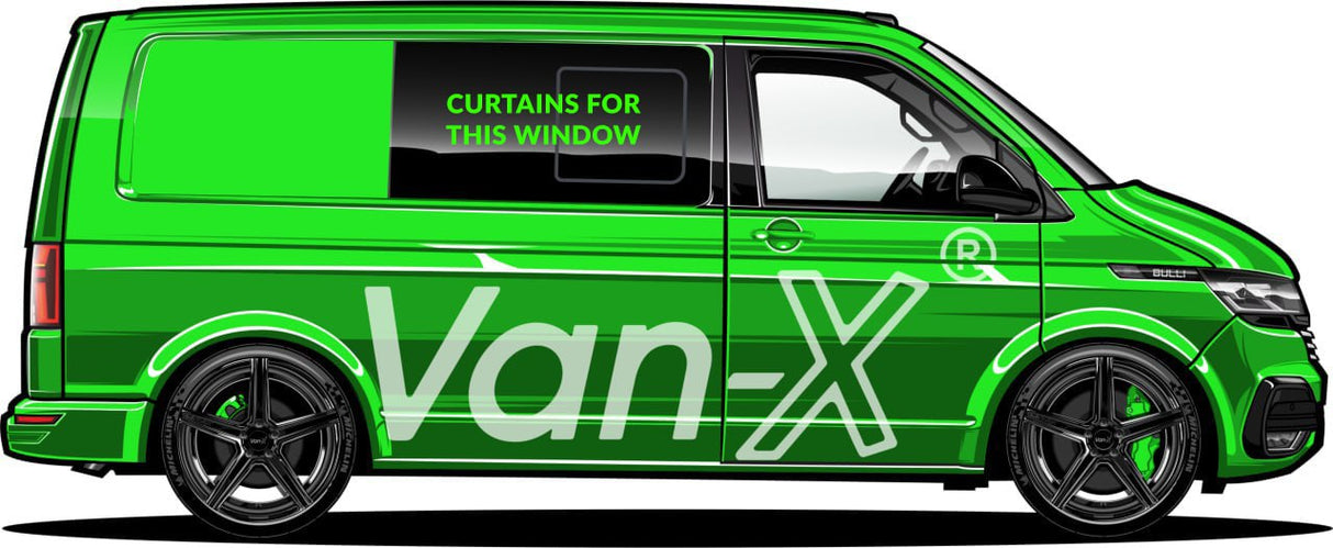 VW T6.1 Transporter Van Conversion Premium Curtains - Black/Black - CREATE YOUR OWN BUNDLE! Van-X