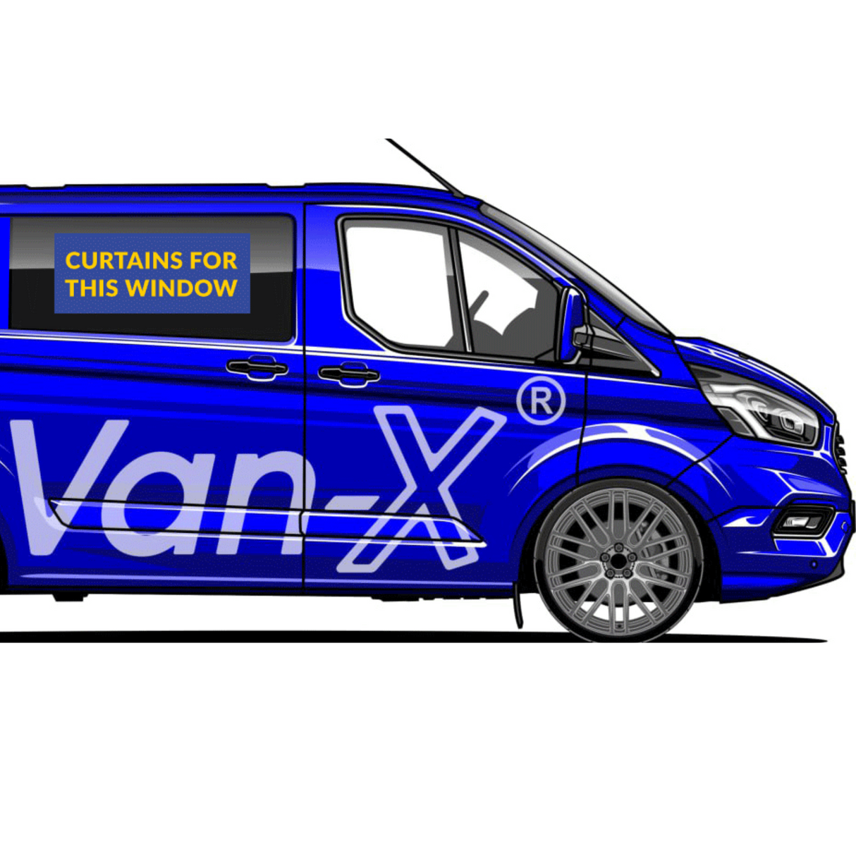 For Ford Transit Custom Premium 2 x Side Window Curtains | Van-X