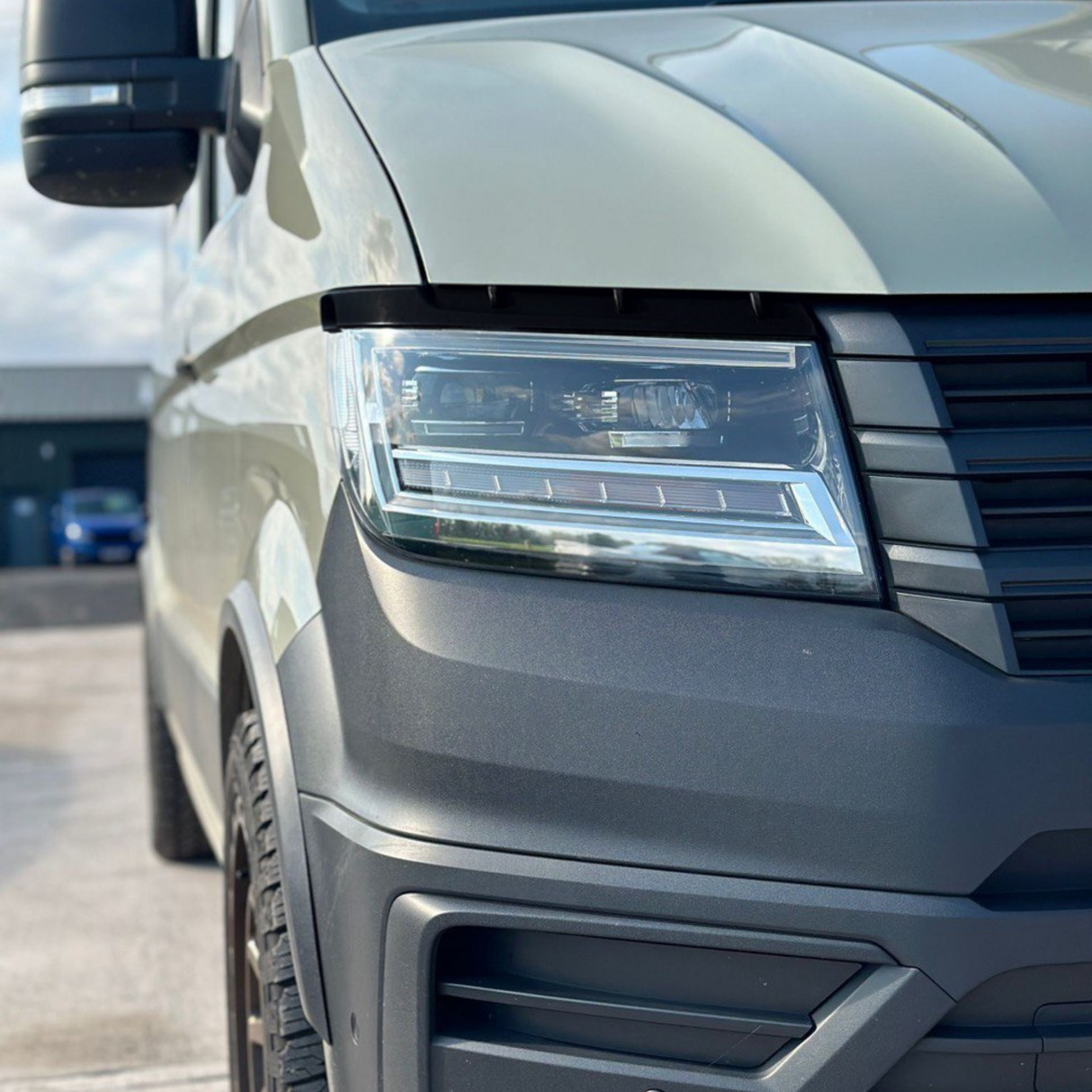 For New VW Crafter Headlight Eyebrow Trim – Gloss Black - Van Styling Accessory by Van-X