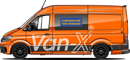 VW Crafter Premium Window Curtains Van-X - Black/Black