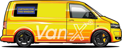 VW T5 Transporter Van Conversion Premium Curtains Van-X - Black/Black