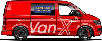 VW T6 Transporter Van Conversion Premium Curtains Van-X - Black/Blue