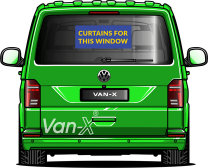 VW T6.1 Transporter Van Conversion Premium Curtains Van-X - Black/Grey