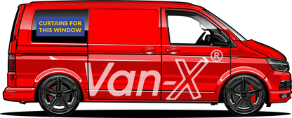 VW Caddy Van Conversion Premium Curtains Van-X - Black/Blue