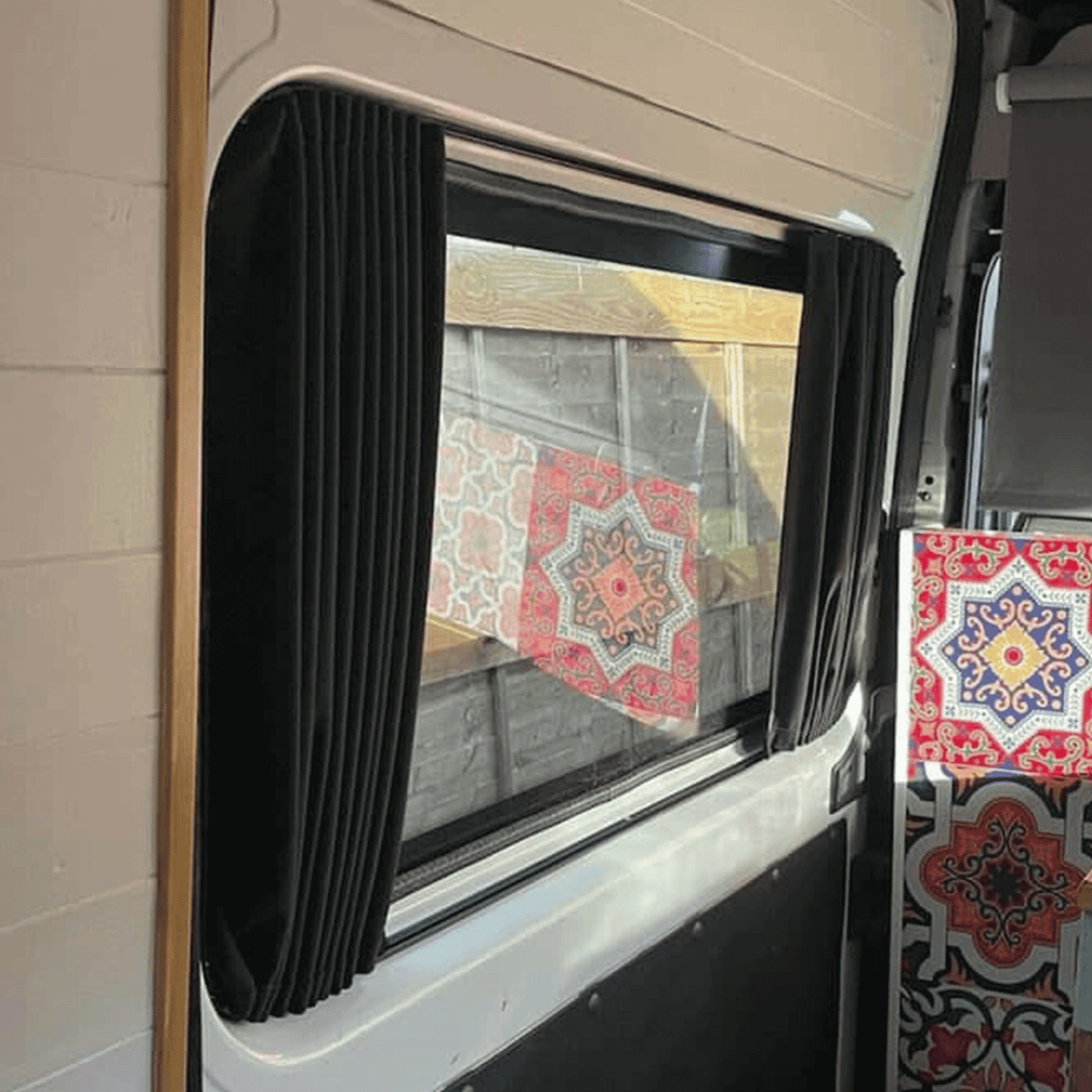 Fiat Ducato Premuim Window Curtains - Black/Black - Custom Bundle Option | Van-X