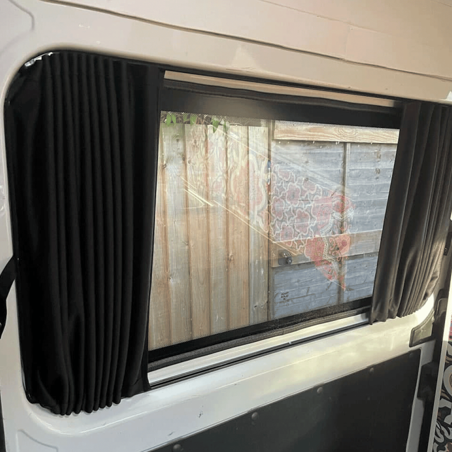 Fiat Ducato Premium Window Curtain - Black/Black Van-X