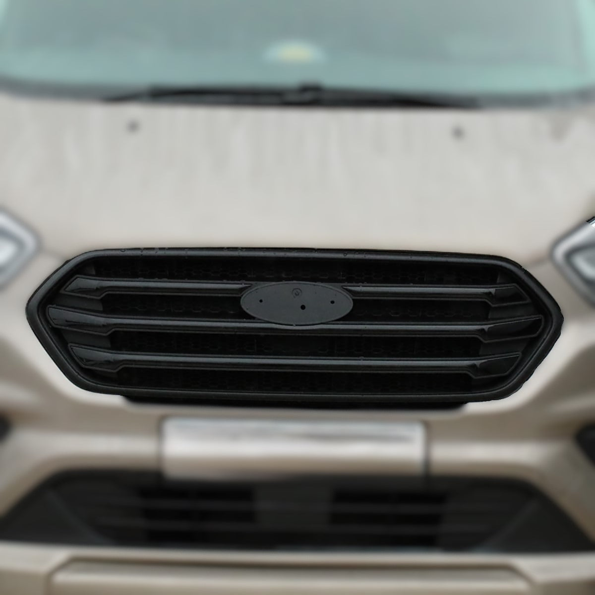 For Ford Transit Custom Front Grille – OEM Style, New Shape, Matte Black Base – Pre-Painted & Ready to Install