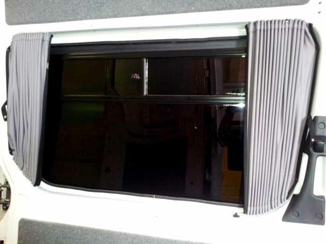 VW Crafter Premium Window Curtains Van-X - Black/Grey