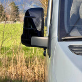 For Mercedes Sprinter 907 Wing Mirror Covers with Indicator - Gloss Black (Set of 2) - Replacement Caps for 907 Models