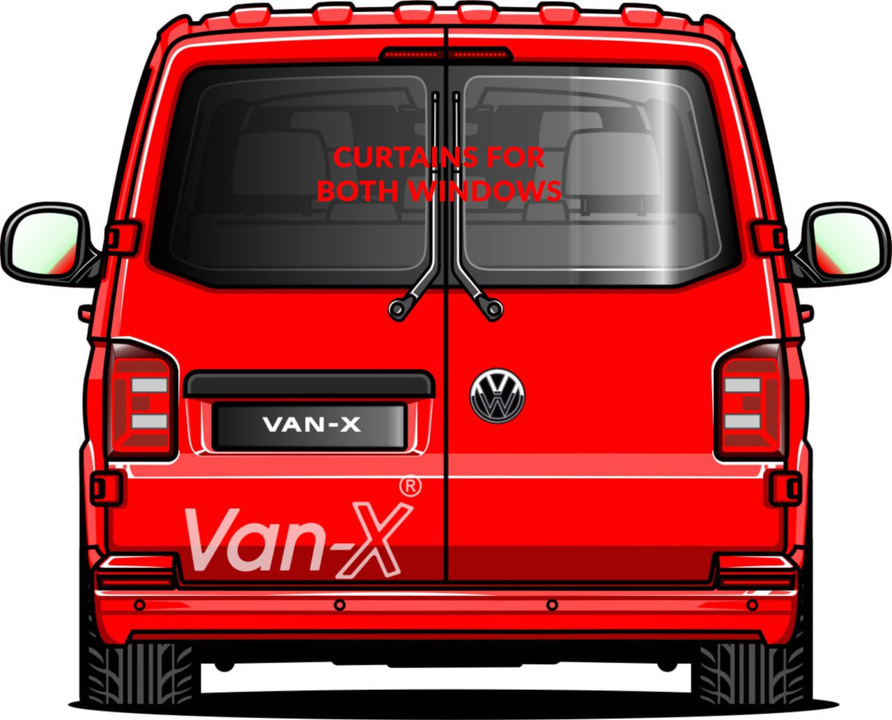 Vauxhall Vivaro Premium Window Curtains - Black/Burgundy Van-X