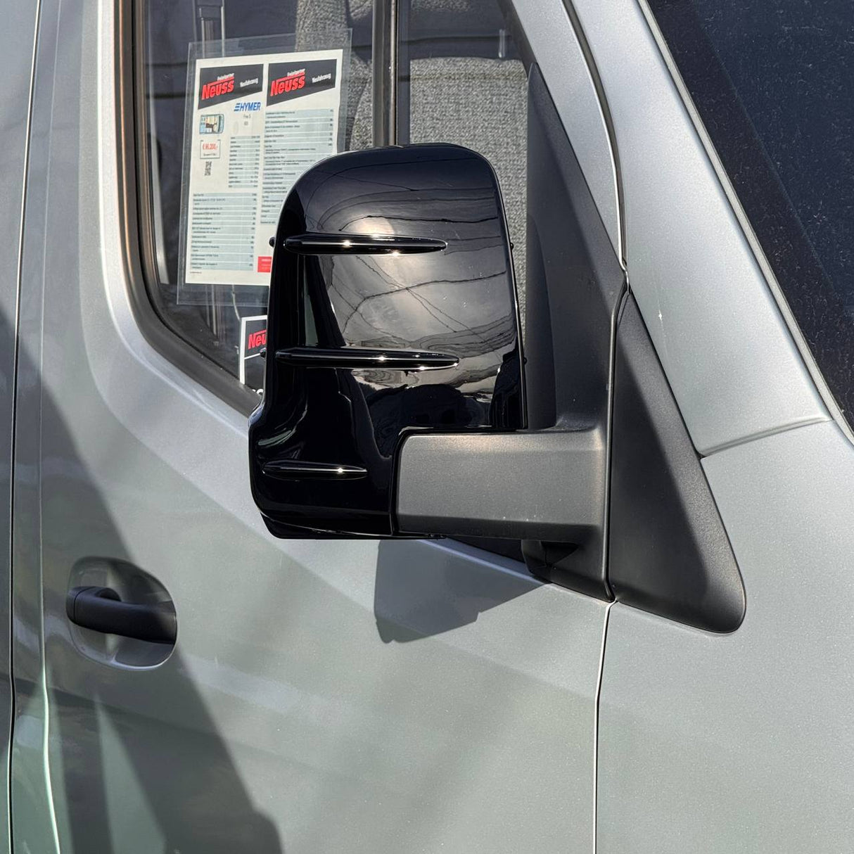 For Mercedes Sprinter 907 Wing Mirror Covers with Indicator - Gloss Black (Set of 2) - Replacement Caps for 907 Models