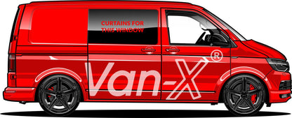 Vauxhall Vivaro Premium Window Curtains - Black/Burgundy Van-X