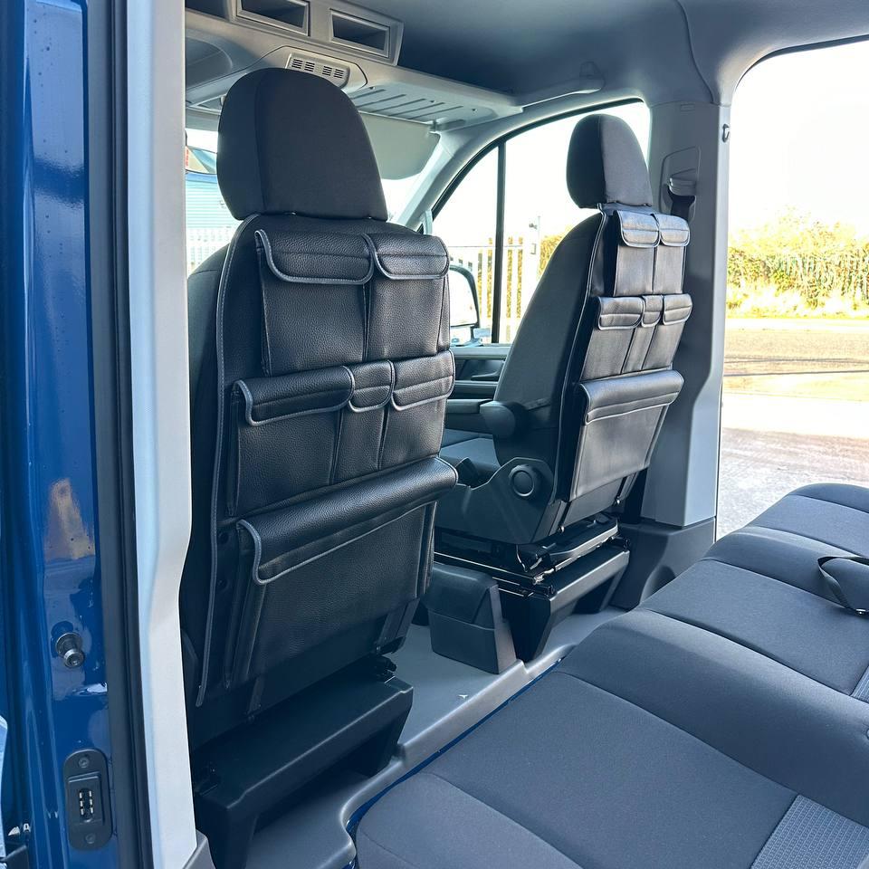 VW T4 Transporter Campervan Singilte / Caiptean Seat Leatherette Back Seat Eagraiche Stòradh