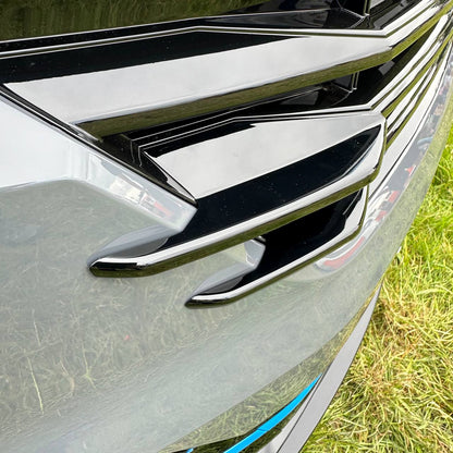 For VW T6.1, Front Grille Side Fins Van-X -  Gloss Black Finish (Set of 4)