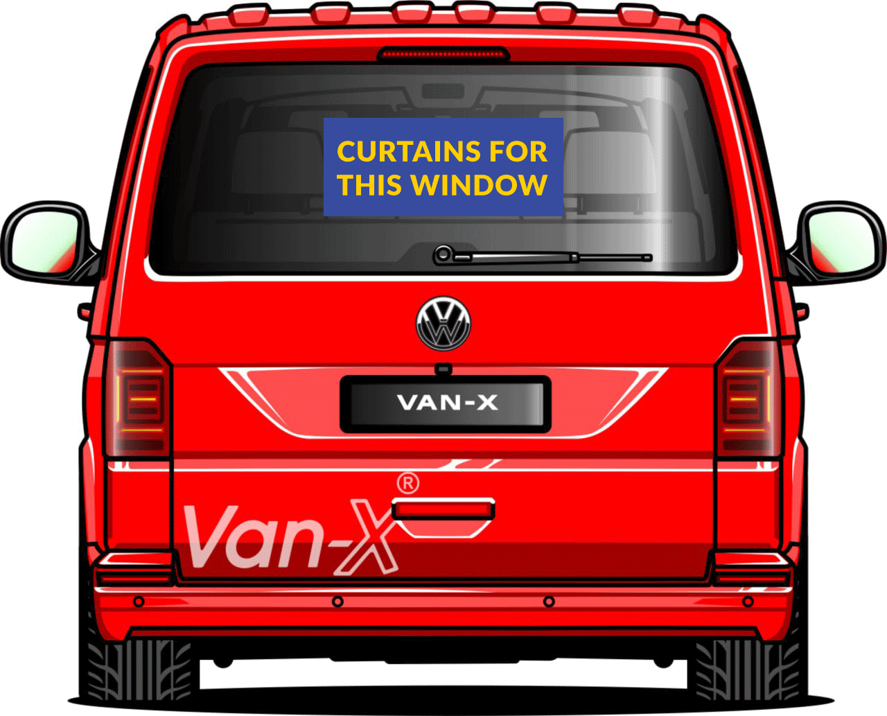 VW Caddy Van Conversion Premium Curtains Van-X - Black/Blue
