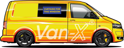 VW T4 Caravelle / Shuttle Premium Window Curtain Van-X - Black/Black