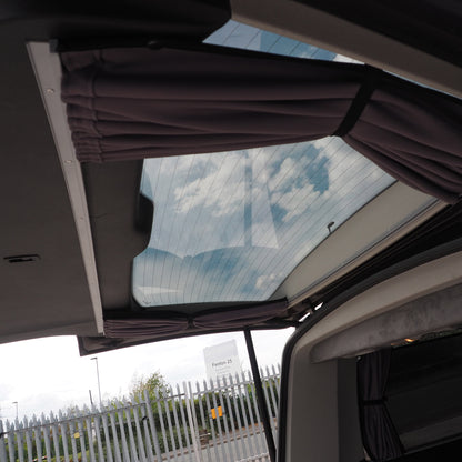 VW T6 Caravelle / Shuttle Premium Window Curtain Van-X - Black/Grey