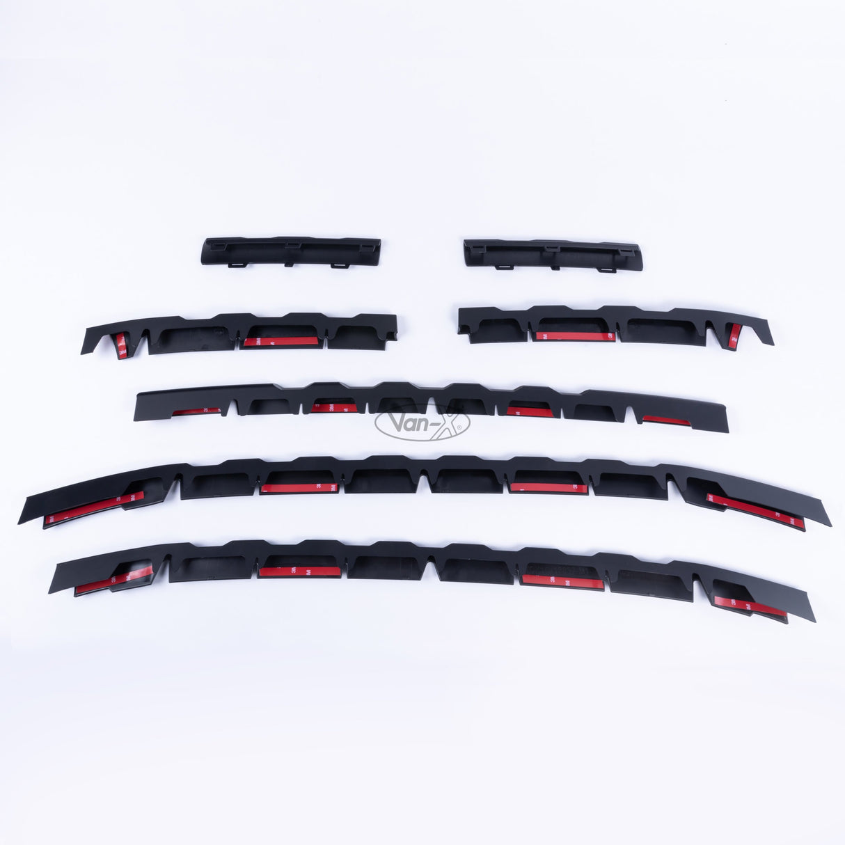 VAN-X Ford Transit Custom Front Grille Trims Matte Black Front Styling (7Pcs) 2012 - 2018 4 - FTC-837-MB