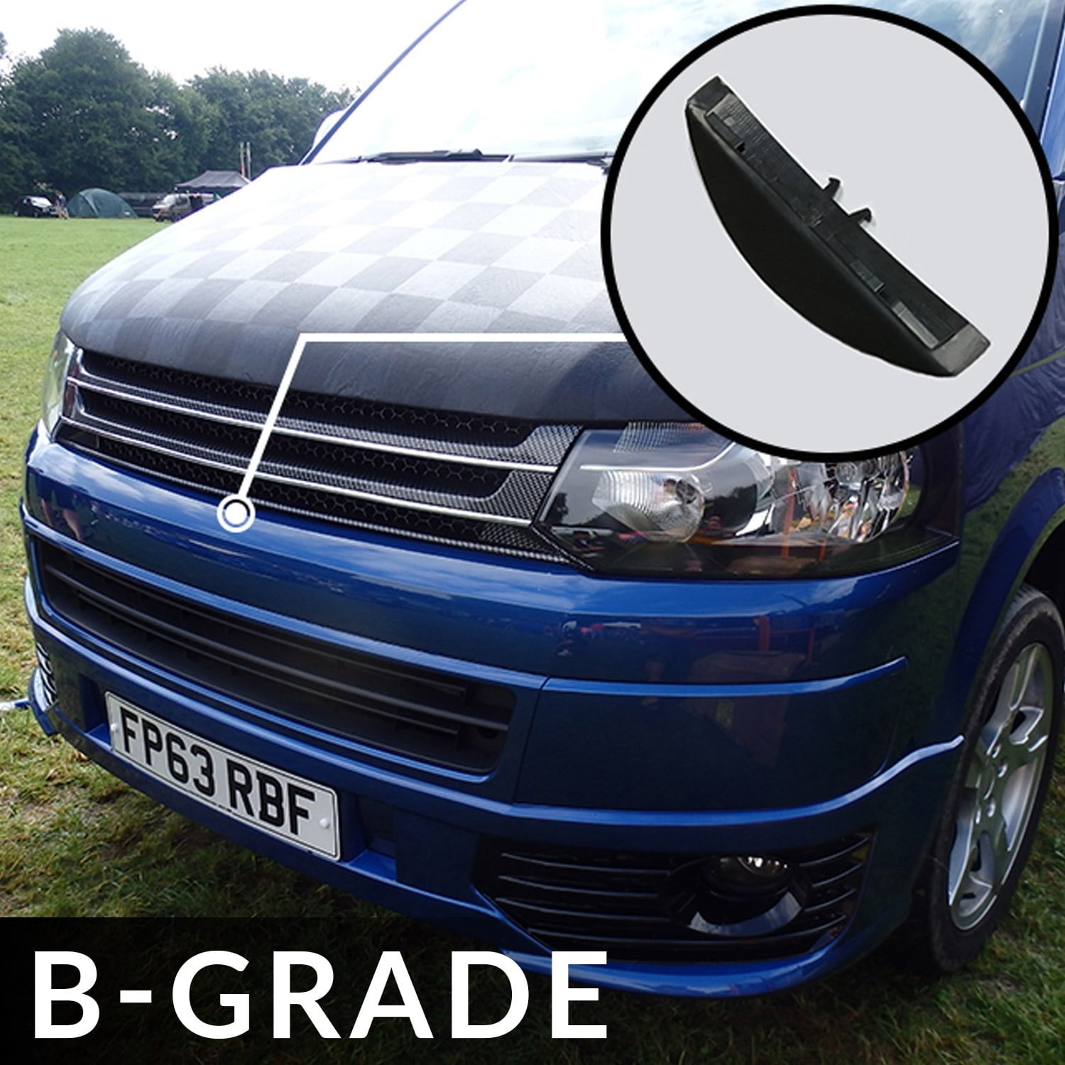 Volkswagen T5.1 Silver Carbon Badgeless Grille *Clearance* [B Grade ...