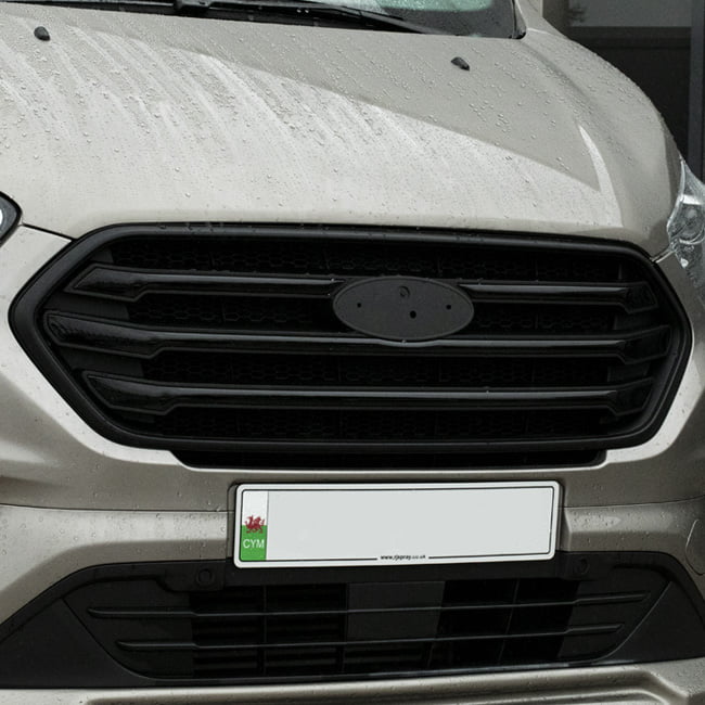 For Ford Transit Custom Front Grille OEM Style New Shape (Matte Black Base) Painted and Ready to Fit