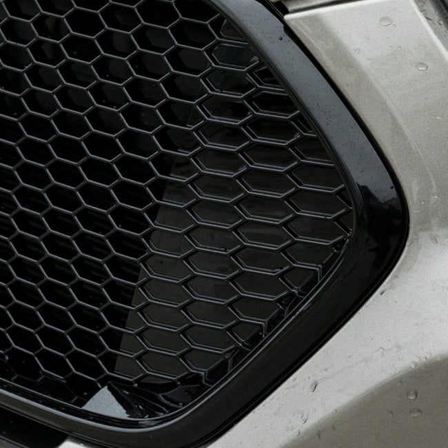 Airson Ford Transit Custom Complete Front Grille Suidhich cruth ùr gleansach Black Top Grille, Pasgan Grille Dubh Ìosal Matte A-MHÀIN air a pheantadh agus deiseil airson a bhith iomchaidh