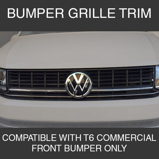 VW T6 Transporter Front Lower Grille Trims Stainless Steel