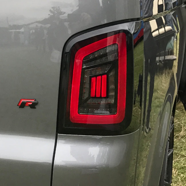 Vw Rear Light Bar VW T6 15-20 Transporter Barndoor LED Rear Lights Smoked Full Frame Led ...