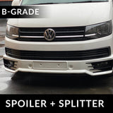 VW T6 Transporter camper van Front Bumper Spoiler + Splitter (B-Grade) Painted and ready to fit in 3 colour options.latest upgrade