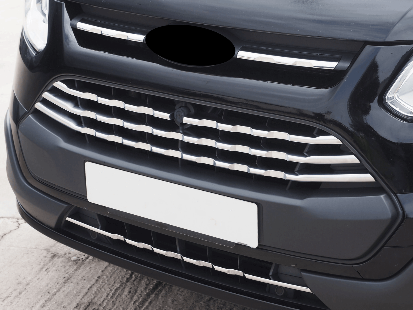 For Ford Transit Custom Front Grille Trims Shiny Chrome Front Styling (7Pcs) 2012 - 2018 MK1 Painted and Ready to Fit