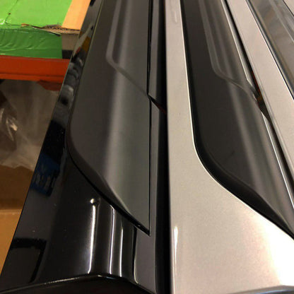 VW T5, T5.1 LWB Side Skirts Deep Black Plastic Painted and Ready to Fit (B-Grade)