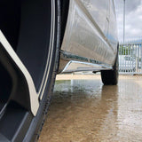 VW T5, T5.1 SWB Side Skirts Deep Black Plastic Painted and Ready to Fit (B-Grade)