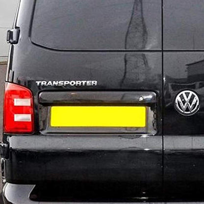 VW T5, T5.1 Barn Door Rear Number Plate Unit - Deep Black Painted and Ready to Fit