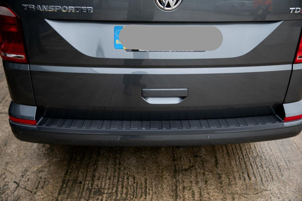 VW T6 Transporter Multivan Tailgate Rear Bumper Protector Black Plastic