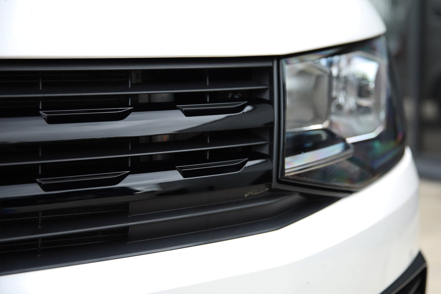 VW Transporter T6 R-Line Front Grille Trims - Gloss Black Painted and Ready to Fit