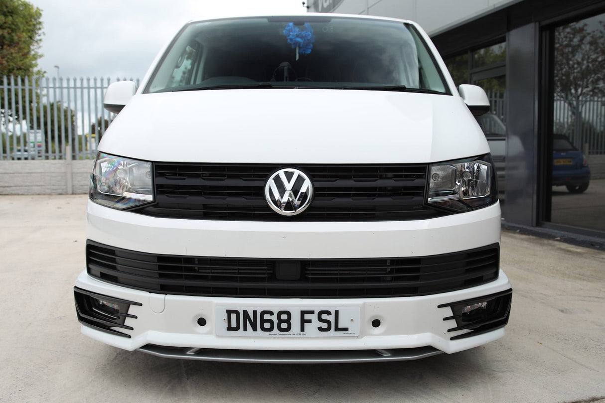 VW Transporter T6 R-Line Front Grille Trims - Matte Black Painted and Ready to Fit