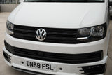 Trims grill aghaidh VW Transporter T6 R-Line - Matte Black air a pheantadh agus deiseil airson a bhith iomchaidh