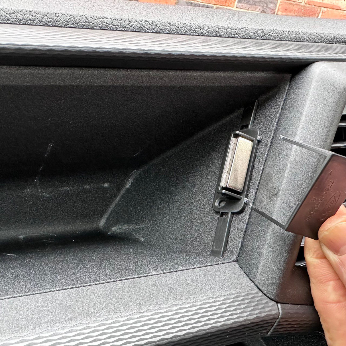 For VW Transporter T6.1 Van, Campervan, Gloss Black - Glove Box Magnetic Lid
