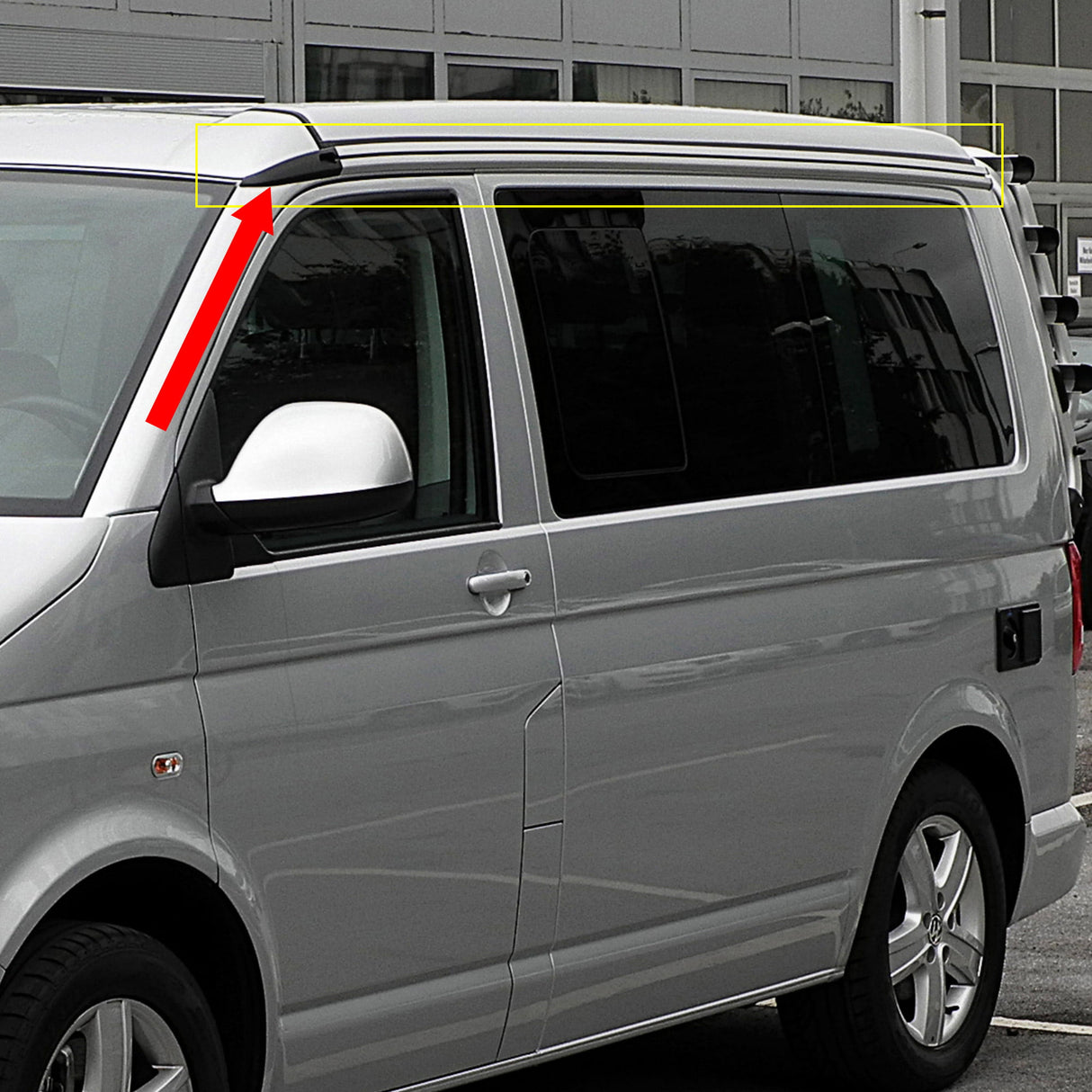 Rèilichean sgàilean VW T6 (Airgead Anodised) Fìor mhath airson Campervan Drive-Trough Awning, co-chosmhail ri sgàilean Reimo