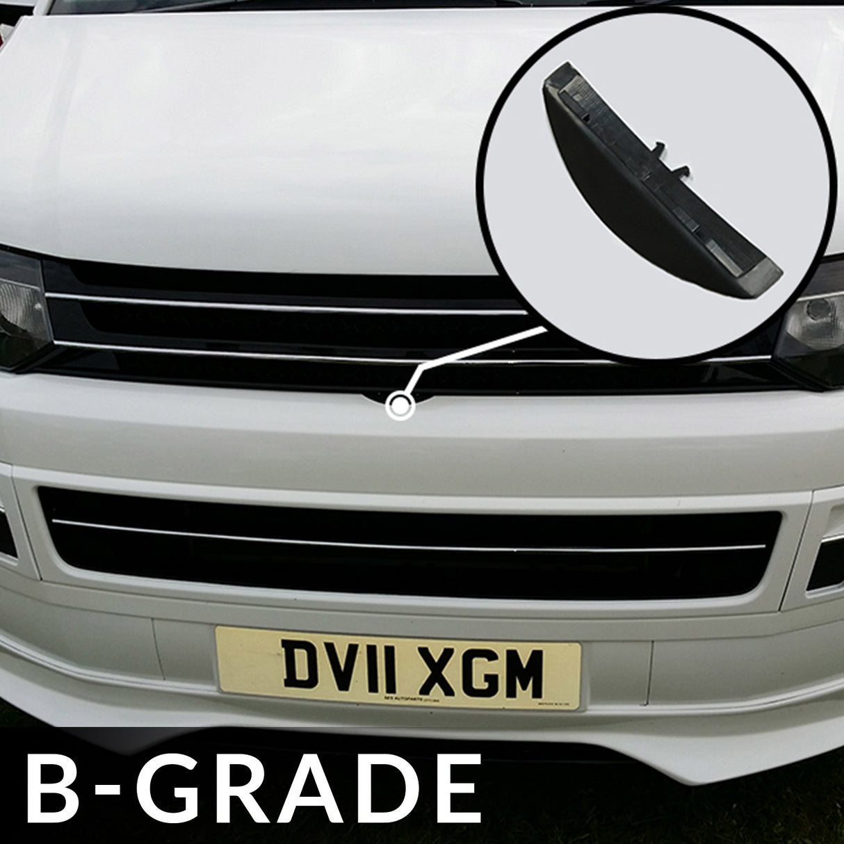 VW Volkswagen T5.1 Grill gun bhràiste aghaidh (Piano Dubh) * Fuadach * [Ìre B] air a pheantadh agus deiseil airson a bhith iomchaidh