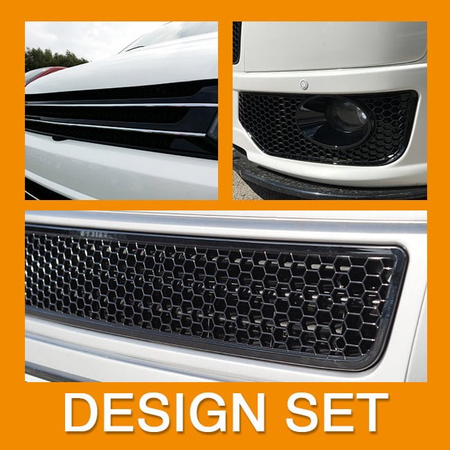 VW T5.1 Transporter Van Front Styling Gloss Black Package (3pcs) Painted and Ready to Fit