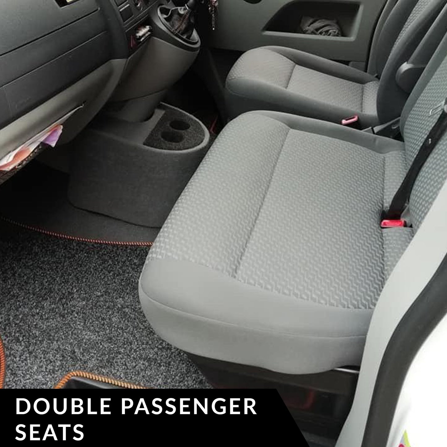 VW T5, T5.1 NEW Door Pocket Inserts, Rubber, Door Liner Double Passenger (Dark Grey) Interior Styling ideal campervan gift